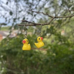 Rubber Ducky Inspired Duck Earrings - Stainless Steel Hypoallergenic